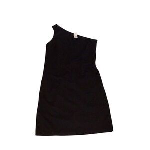 New York & Company Black One-Shoulder Dress Size-Large